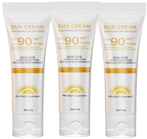 Schnell wirkende Sonnencreme mit LSF 90, für Körper und Gesicht, UVA-/UVB-Schutz, leichte Feuchtigkeitspflege, tiefenwirksam