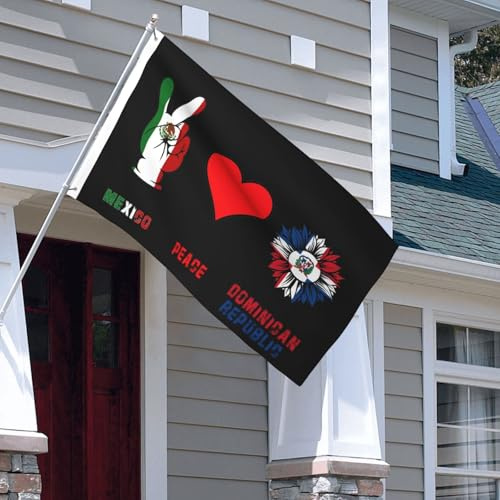 Drapeaux De Jardin Mexique Mexicain Mexicain Paix République Dominicaine Drapeau Fierté Couleurs Vives Drapeaus Décoratif Decoration Bannières Extérieure Pour Défilé Festivals Fête 90X152CM