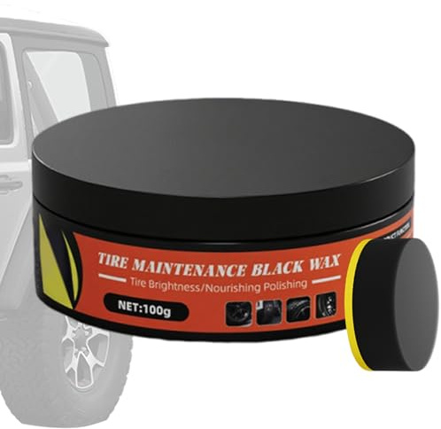 Renopfect Brillo de neumáticos para neumáticos de coche, crema de cuidado de llantas de 100 g | revestimiento impermeable para el brillo de los neumáticos de coche, para scooter, goma, exteriores
