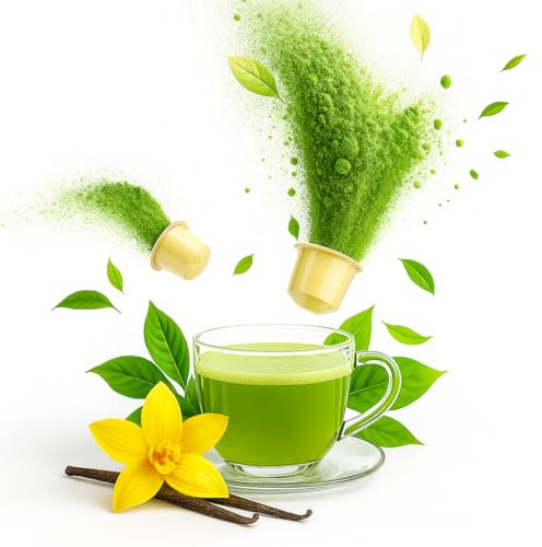 Goodwei Thé Matcha Vanille Capsules de compatibles avec Nespresso®* | 20 pièces | Thé vert moulou