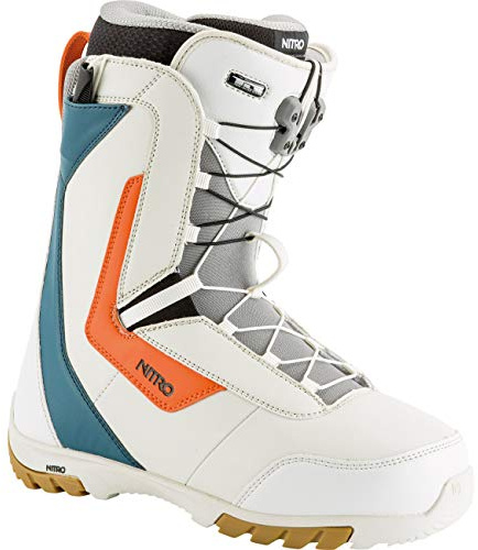 Nitro Snowboards Sentinel TLS '19 - Botas de Snowboard para Hombre, Color White/Blue/Orange, tamaño 29,5