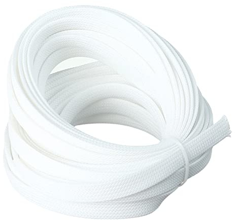 Othmro Cable Management Sleeve, 10m White Cable Tidy Sleeve, Diameter 10mm, Cord Protector, Braided Cable Organizers for Office Cord, Insulation Protection, 1 Pc