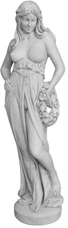 gartendekoparadies.de Statue Einer erotischen Frau, Steinfigur, H. 150 cm, 135 kg, Grau, frostsicher aus Steinguss für Außenbereich