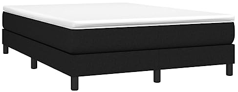 vidaXL Boxspring-sängram svart 140x200 cm tyg