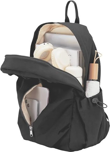 livbote Schulrucksack Teenager Mädchen Rucksack Damen Schulranzen Schultasche School Bag Rucksack Schule 14 Laptopfach Schwarz