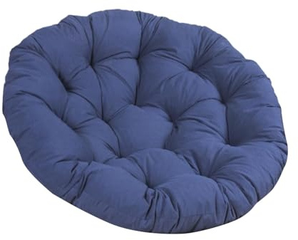 Sharplace Coussin de siège rond rembourré en forme d'œuf, 50cm, coussin de chaise suspendu, résistant à l'eau, lavable, tapis de chaise de Patio pour chambre à, Bleu foncé