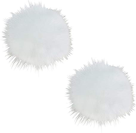 Joukavor Tinkerbell Shoe Pompoms Clips Shoe Puff Balls Pom Pom Shoe Clips, 1 Pair (White)