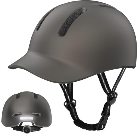KINGLEAD Fahrradhelm,Urban Commuter Helm,Stylischer Fahrrad Helm Herren und Damen für Radfahren Trekking City Roller Herren Verstellbarer (titangrau, L【55-60cm】)
