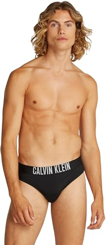 Calvin Klein Men’s Swim Briefs with Logo Waistband, Black (Pvh Black), M