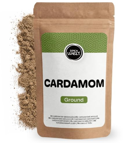Spicy Welt Cardamomo Verde Molido (100g) - Cardamomo en Polvo – para Repostería, Curris y Cafés | Intenso, Dulce y Cítrico | 100% Natural & Sin Aditivos