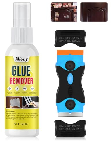 ALLONY Adhesive Remover, Sticker Remover, Label Remover, Quickly Dissolves Residual Adhesive, Super Glue Remover for Stickers, Labels, Decals, Chewing Gum Remover, Sticky Remover, Glue Remover, 120ML