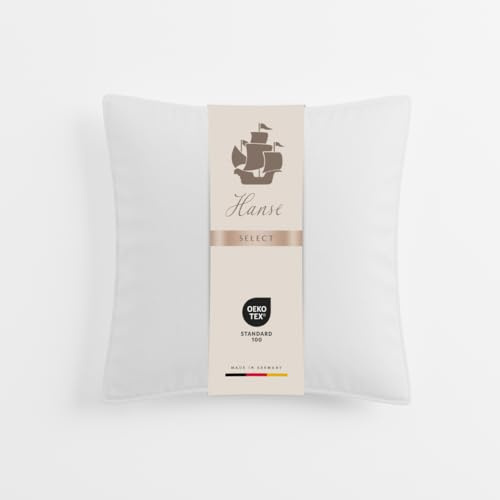 Hanse Select Kopfkissen federfrei 80x80 cm, hochwertiges Kopfkissen für weichen Schlafkomfort mit kombinierter Füllung aus Faserbällchen, waschbar bis 60°C & allergikergeeignet, Made in Germany