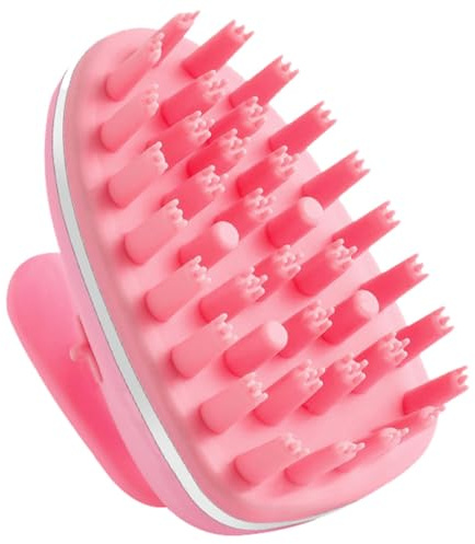 Abaodam Spazzola Elettrica per Shampoo in Silicone Massaggio Sonico per Cuoio Capelluto Pettine Massaggiatore a 3 Livelli Dispositivo per Pulizia e Stimolazione Chioma Rosa Adatta per