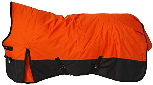 Saddlery4U Pferdedecke Winter Ripstop 1200D 400g Füllung hoher Nackenschutz Orange/Schwarz