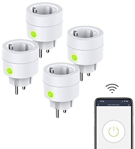 UCOMEN Enchufe Inteligente, Enchufe WiFi Compatible con Alexa y Google Home, APP Control Remoto, Función de Temporizador, (4-pack)