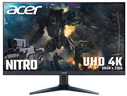 Acer Nitro VG280Kbmiipx 28 Inch 4K Ultra HD Gaming Monitor (IPS Panel, FreeSync, 60Hz, 4ms, HDR 10, DP, HDMI, Black/Blue)