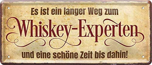 schilderkreis24 – Blechschild Lustiger Alkohol Whisky Spruch “Es ist EIN Langer Weg zum. Whiskey“ Deko schottischer irischer Scotch Bar Kneipe Pub Theke Weihnachten Spirituosen-Fans 28x12 cm