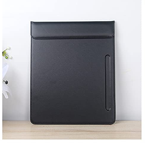 caihuashopping klemmbrettmappe A4- und Buchstabenklemmplatten-Leder-Datei-Ordner mit Stift-Slot-Meeting-Rekord-Schreibpolster-Magnetdatei-Ordner (10 Packungen) Klemmbrett-Mappe (Color : Black)
