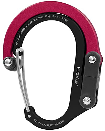 Gear Aid Heroclip, klein, Karabinerhaken zum Aufhängen von Taschen, Geldbörsen, Laternen, Kinderwagen, Werkzeugen, Helmen, Wasserflaschen und mehr