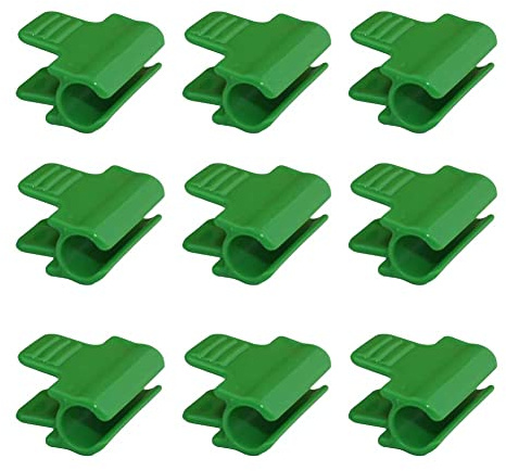 NIDONE 50 stycken plastväxthusklämmor, Film Row Cover Netting Tunnel Hoop Clips, Garden Support Frame Clamps, Greenhouse Film Clamps for Season Plant Extension Support, 16mm, Grön
