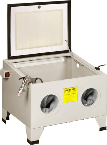 BPAC Cabine de Sablage 90 Litres - Microbilleuse ou Sableuse - Cabine Sablage Pour Atelier - Gants Renforcés Compris - Dimensions 57 x 48 x 33 cm - A monter