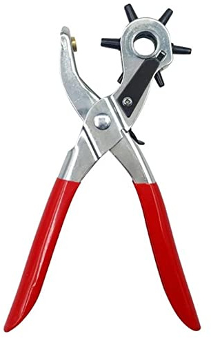 SKUDA Perforadora de cinturón, Herramienta Perforadora de Cuero Resistente con 6 Agujeros sólidos, Herramientas perforadoras de precisión para Cinturones de Cuero, sillas de Montar, Collares