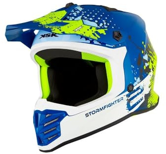 KSK Kinder-Crosshelm Stormfighter Dekoriert – ECE R 22.06 Zugelassen – Größe 4XS (47–48 cm) – ABS-Schale