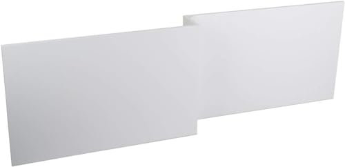 Aquariss 1700mm L Shape Gloss White Wood Shower Bath Front Panel Adjustable for Bathroom Soaking Tub