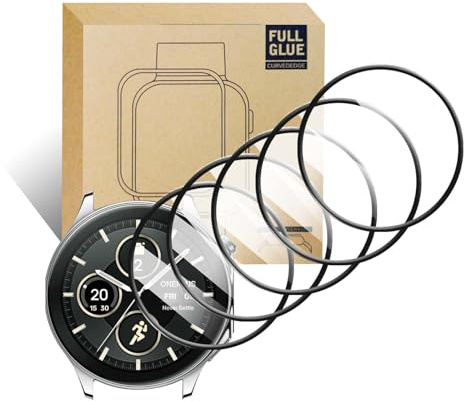 LXURY 5 Stück Displayschutz für OnePlus Watch 2 Armbanduhren Schutzfolie, HD Klar Anti Kratzer Anti Fingerabdruck Full Cover Protector Kompatibel mit OnePlus Watch 2 Displayschutz Folie (1)