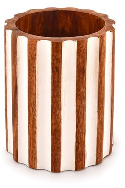 Mahasu Utensil Holder Mango Wood Utensil Holder for Kitchen Counter, for Countertop, Spoons, Cooking Tools, etc (5 x 5 x 6)