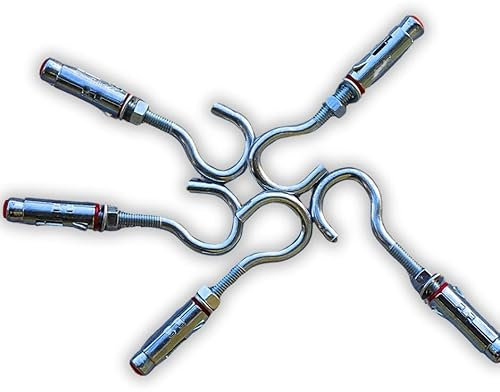 ABAZO Jeu d'ancrages pour charges lourdes - Ancrage galvanisé - Blancs - Crochets de plafond - Différentes tailles (2, M8 x 50 mm)