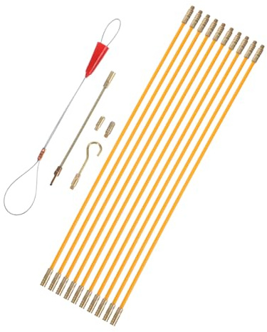 Gadpiparty Kit de Tirador de Cable de Fibra de Vidrio 33cm 10 Varillas para Guiar Cables Eléctricos sin Esfuerzo en Instalaciones Residenciales y Comerciales
