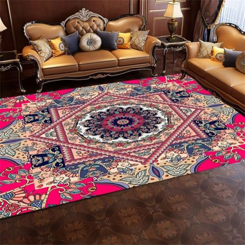 RUGMRZ Teppiche Wohnzimmer Teppich Im Klassenzimmer Schlafzimmer Rechteckiger Roter Bedruckter Schmutzabweisender 50X80Cm 1Ft 7.7''X2Ft 7.5''