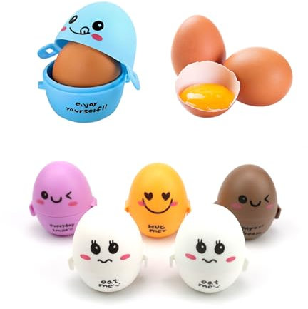 LINTRA 6 Pezzi Portauova Portatili, Design a Forma di Uovo Scatola Uova per Campeggio, Portatile Contenitori per Uova, Scatola per Uova in Plastica a 5 Colori per Uova, Caramelle, Cioccolato