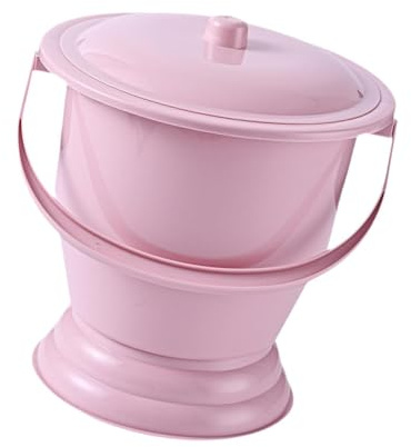 Harilla Pot de Chambre d'Urinoir de Pot, Usine d'Urinoir Épaissie d'Épaississement du Seau, Urinoir de Nuit avec Couvercle et Manche pour la Maison, Femmes Hommes, Rose