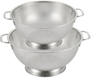 Scolapasta in acciaio inox con manico, cestello da 3-5 litri con rete fine, accessorio da cucina, scolapasta per pasta, tagliatelle, frutta, verdura, scolapasta per cucinare