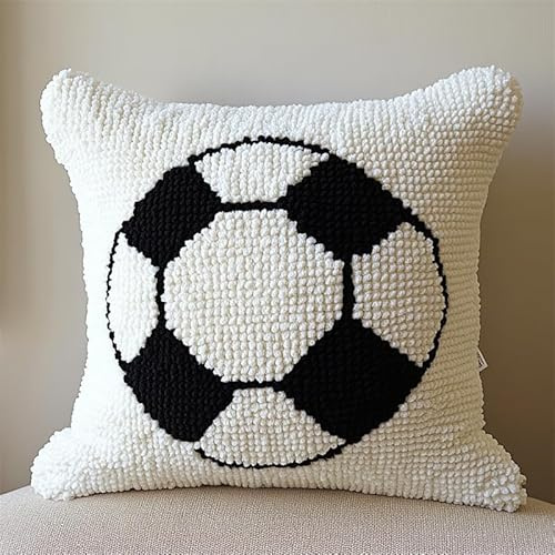 FFDONGTEGO Kit de Almohadones con Cierre de Gancho Paisaje Cojines para Bordar a Mano 17x17 Inch 3D Bordado de Bricolaje Cuadrado Funda de Cojín Decoración para Principiantes, Adultos