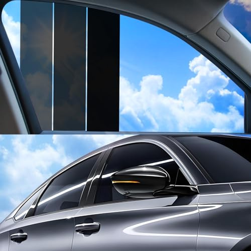 Scheibentönungsfolie Auto, Tönungsfolie Auto 3 x 50 cm, 20% VLT, Sonnenschutzfolie Fenster Innen & Außen, Fensterfolie Sonnenschutz Rückstandslose, Sichtschutz, Selbstklebend