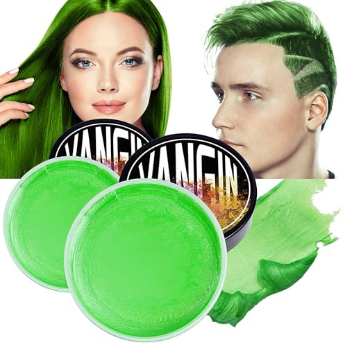 Tinte de pelo verde temporal, tono de pelo para hombres y mujeres, Pomada de peinado natural, tinte para el cabello, cera para el cabello, tinte para el cabello, cera para fiestas, cosplay, Halloween