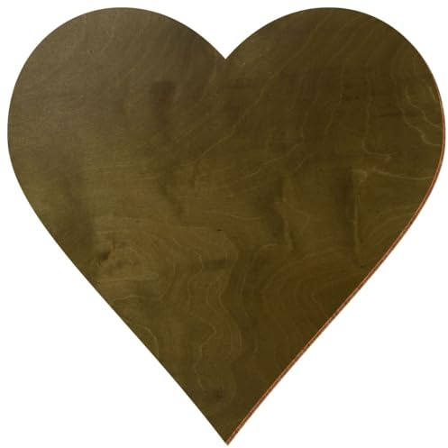 Holz Herz Nussbaum hell beidseitig lackiert Deko Basteln 3-50cm aus 3mm Birkensperrholz einzeln oder im Set erhältlich