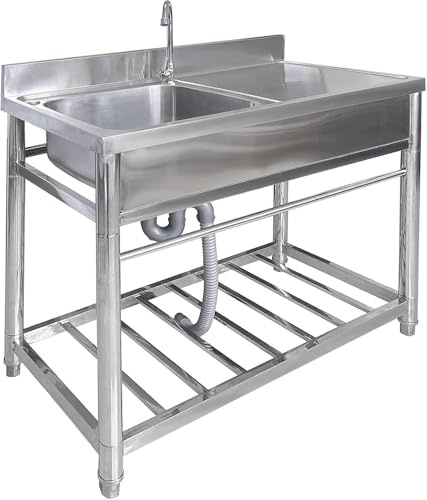 Waschbecken Edelstahlspüle Mit Arbeitstisch Utility Kitchen Prep Station Kommerzielles Restaurantwaschbecken Freistehend Mit Waschständer