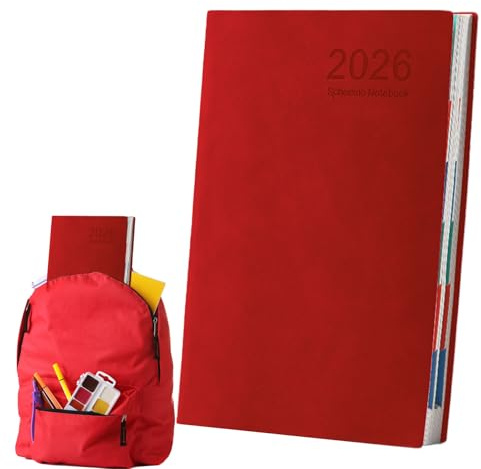 Planer Notizbuch - 2026 Terminplaner Aufgabenheft für Arbeit - A5 Stationär Notizjournal Fester Einband 12 Monate Vollständig für Schule Studenten College Teens