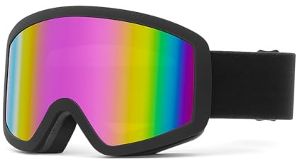 tekkapoi Children’s Ski Goggles for Ages 3–12 – Dual-Lens Fog-Resistant UV400 Snow Goggles, OTG Over-Glasses Design, Helmet-Compatible with Color Mirror Lens & Flexible TPU Frame
