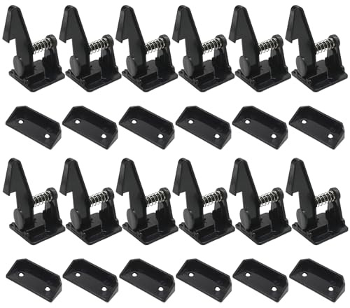 Hoypeyfiy 12 Pack Child Safety Cabinet Locks, Invisible Drawer Latches for Baby Proofing, Strong Adhesive for Easy Installation in Cupboards, Kitchens, and Drawers (Black)