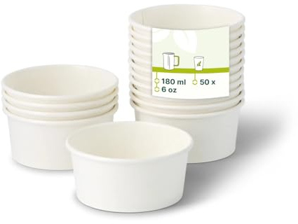 GREENBOX Eisbecher Pappe XS (beschichtet) 100 ml, max. 180 ml, Ø 92 mm, weiß