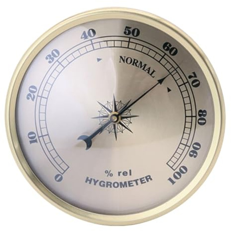 SHENJMAI Barometro a quadrante Sveglia Wireless da Appendere alla Parete, barometro, termometro, igrometro, con Cornice Dorata, for Decorazioni di stanze(Hygrometer)