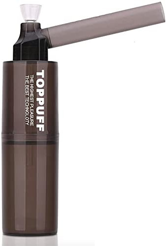 Portable and Durable Acrylic Hookah Smoking Water Pipe with Transparent Plastic Bottle Black Color (Pipe with bottle)