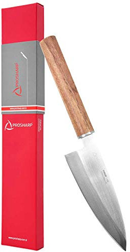 Pirge Prosharp Coltello da Cucina Tradizionale Giapponese Professionale | Coltello a Sushi in Acciaio Inox | di Alta qualità | Resistenza a la corrosione | Impugnatura ergonomica in Legno di Rosa