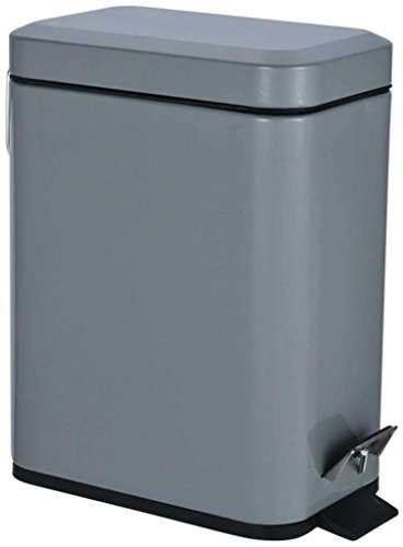 HOMION 5L SLIM SLATE GREY PEDAL BIN RECTANGULAR REMOVABLE BUCKET EASY TO CLEAN