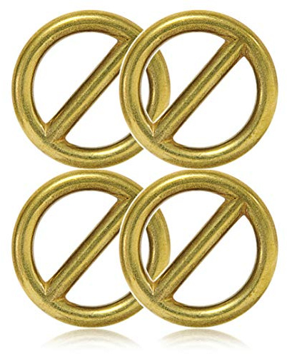 Ganzoo O-Ring mit Steg Metall für Hunde-Leine, 20 mm Innen-Durchmesser, 4 Stück, Stegring, legierter Stahl, Nicht rostend, Rund-Ringe für Paracord 550 Halsband, Handtasche, Basteln, Farbe Gold